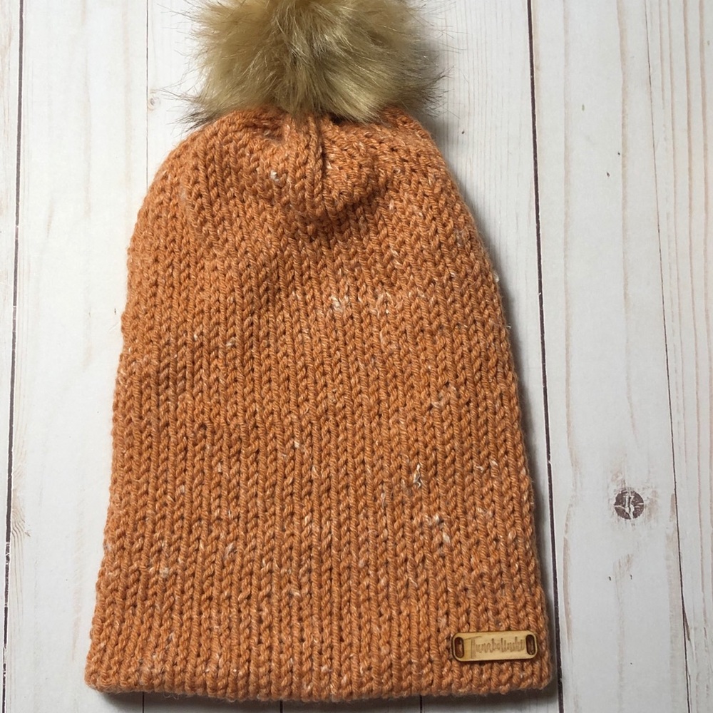 Pumpkin Spice Slouchy Pom Pom Beanie
